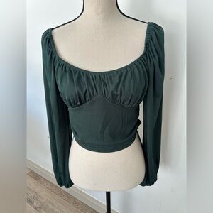 Boture Large Elegant Green Women's Cropped Top